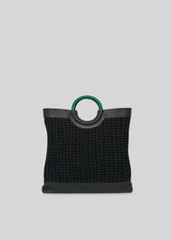 Arkin Crochet Tote Black