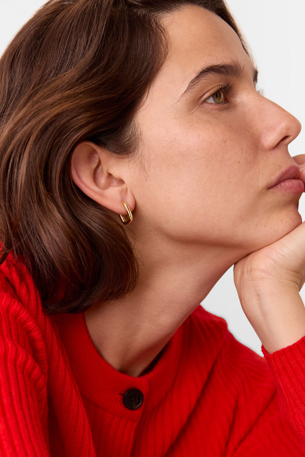 Rectangular Huggie Earring