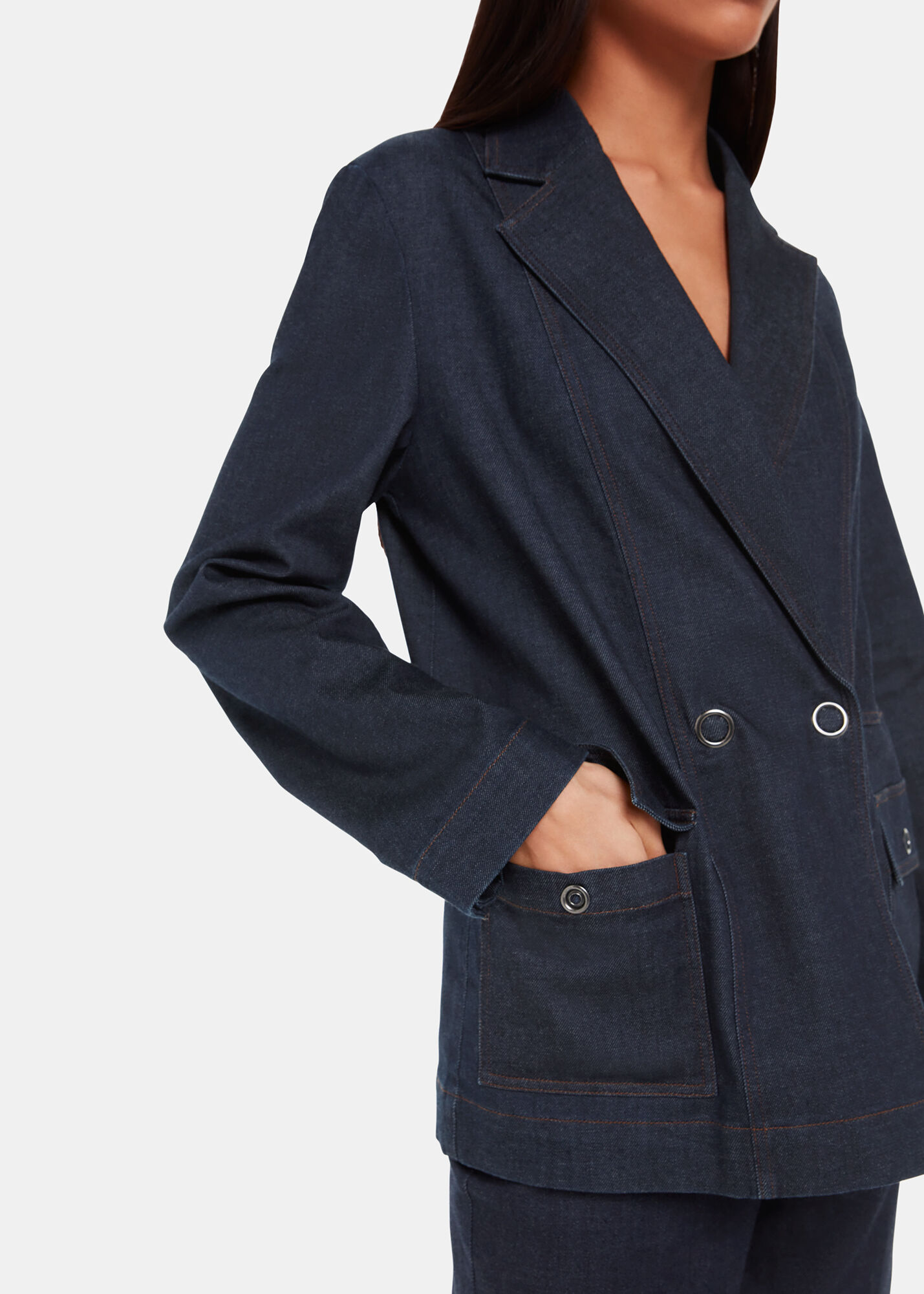 Dark Denim Joanna Denim Blazer WHISTLES