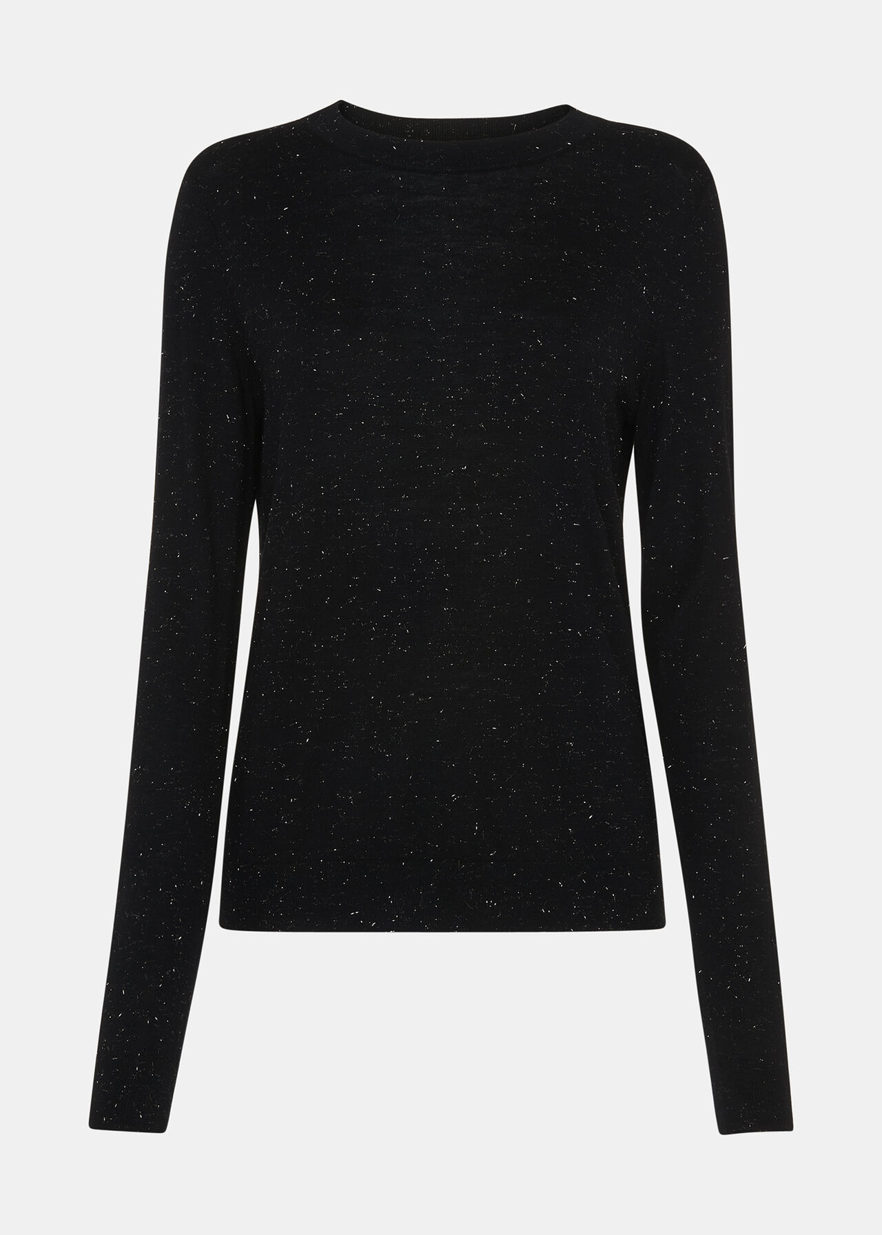 Whistles Annie Sparkle Crew Neck Black
