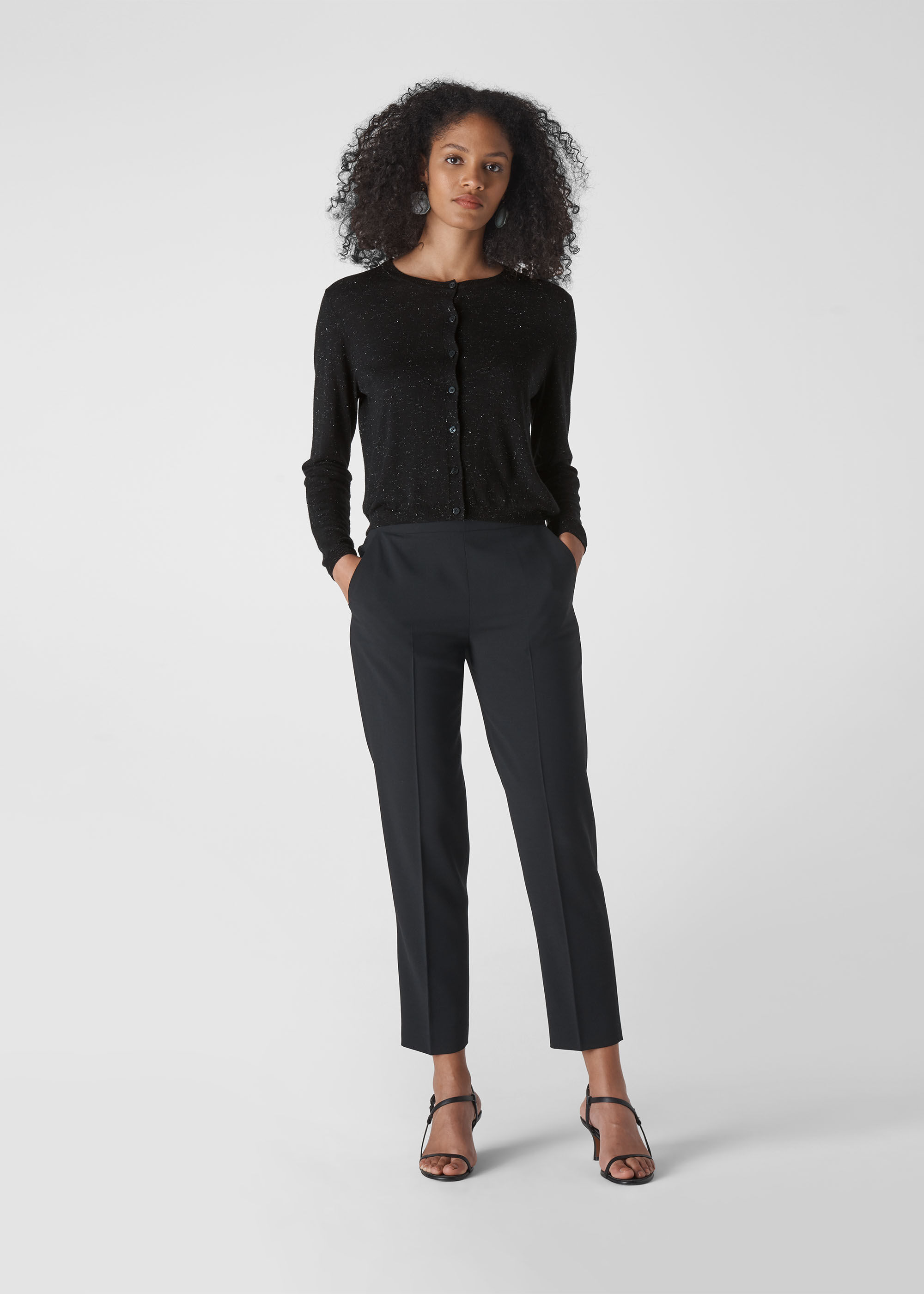 Black shimmer cardigan sale