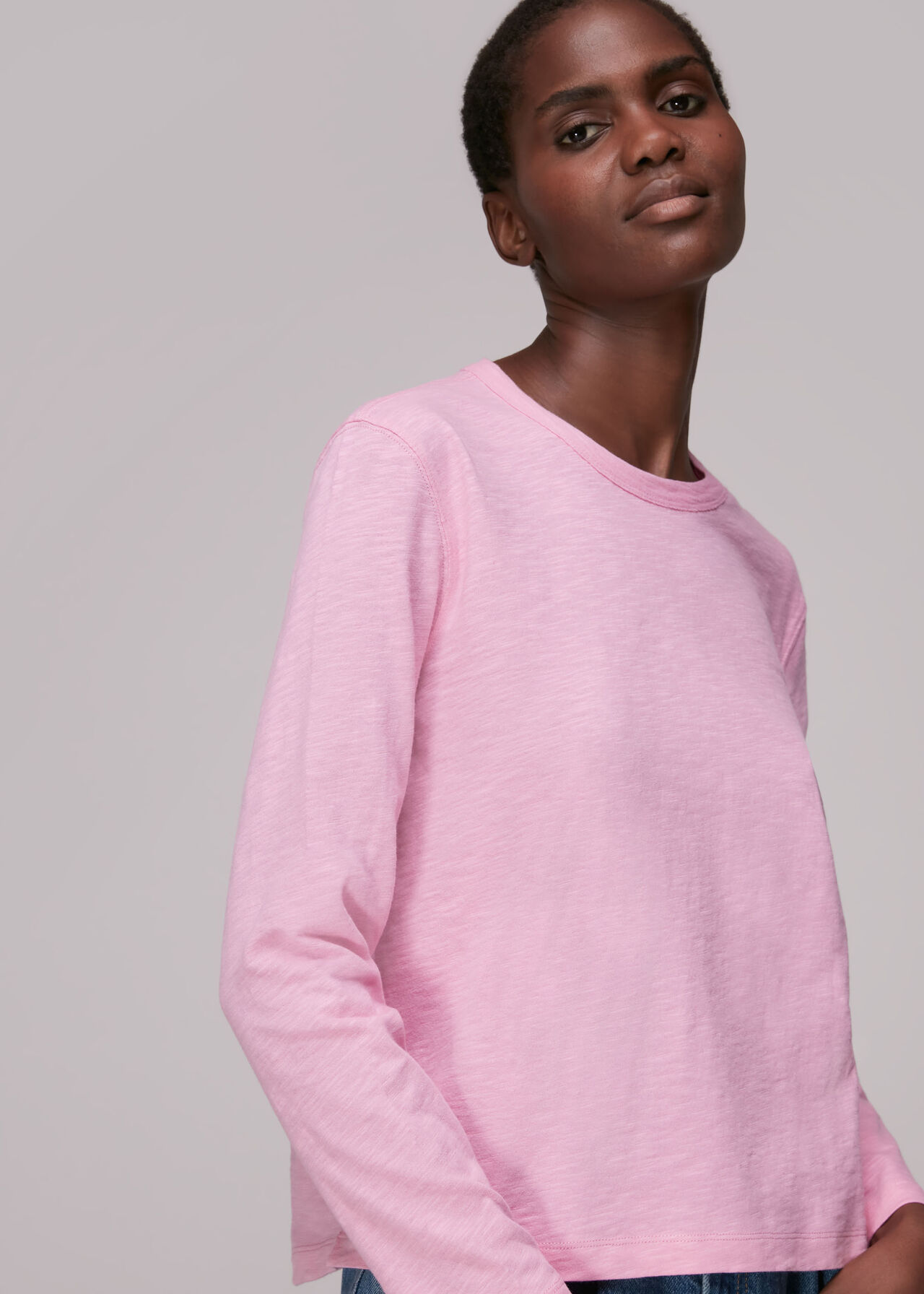Pink Long Sleeve Emily Tee | WHISTLES