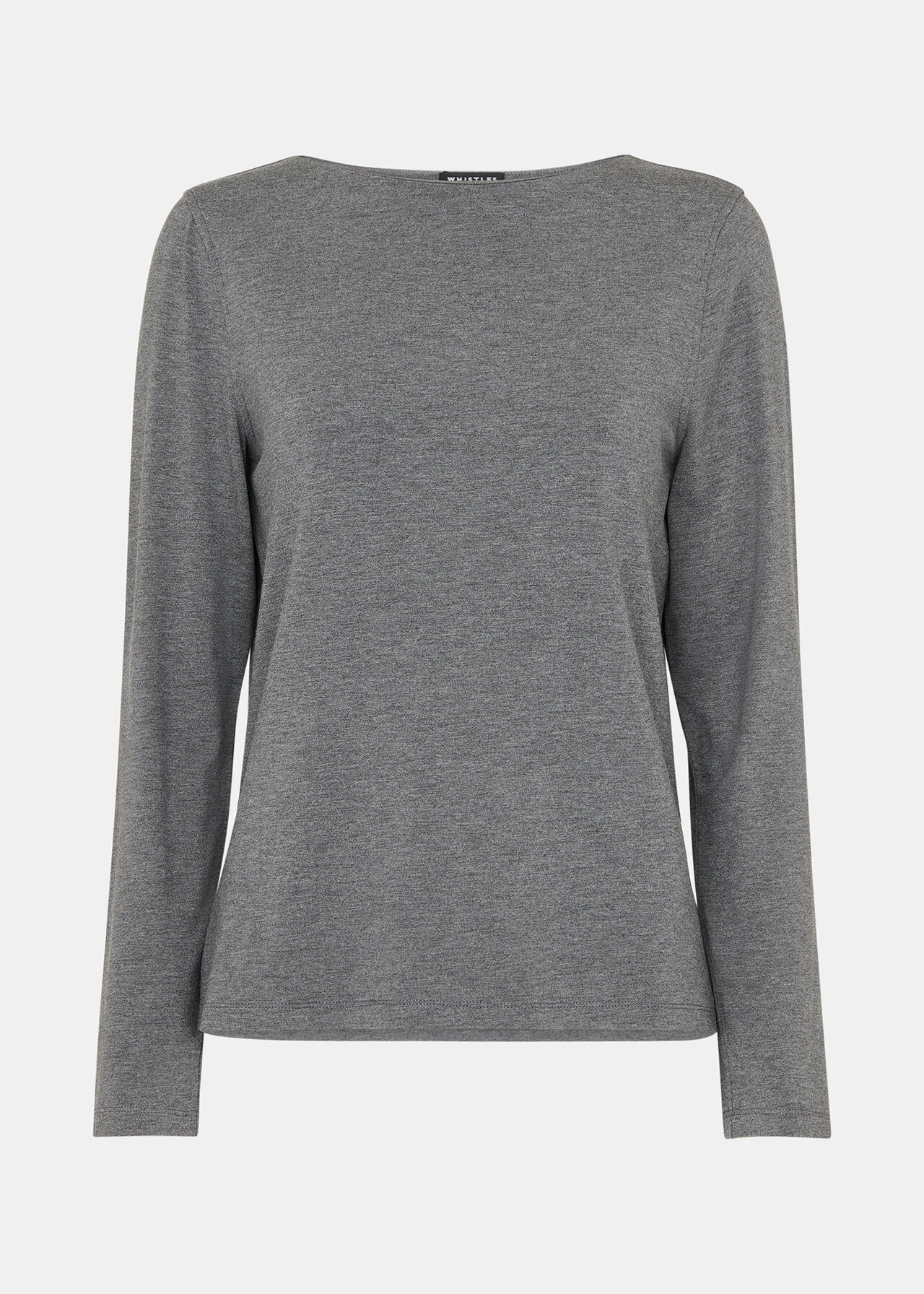 Slim Straight Neck Jersey Top