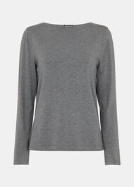 Slim Straight Neck Jersey Top
