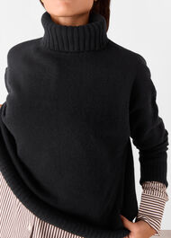 Wool Split Back Roll Neck