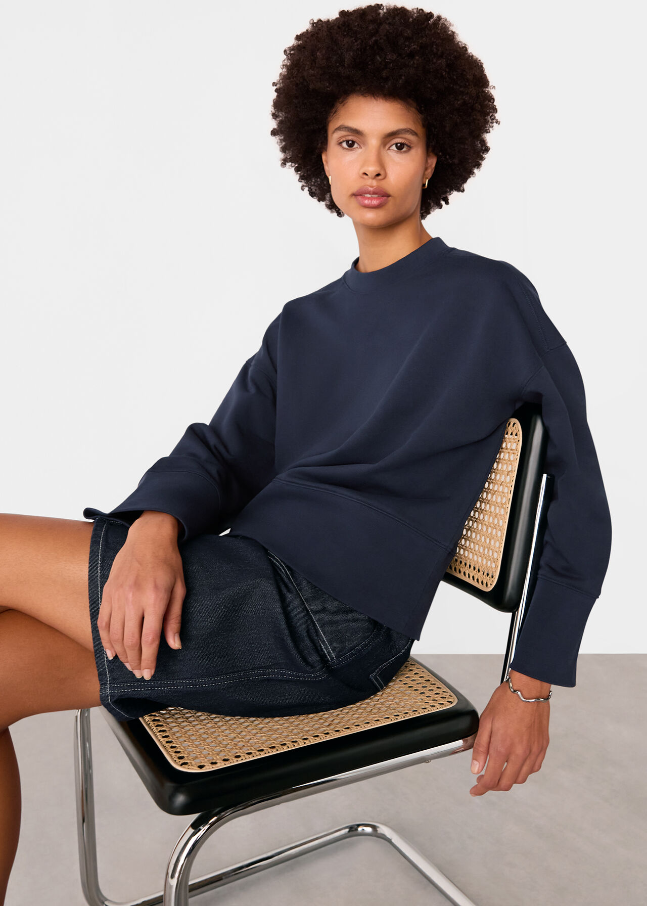 Rib Cuff Detail Jersey Sweat