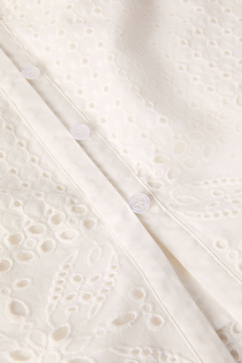 White Cotton Broderie Shirt
