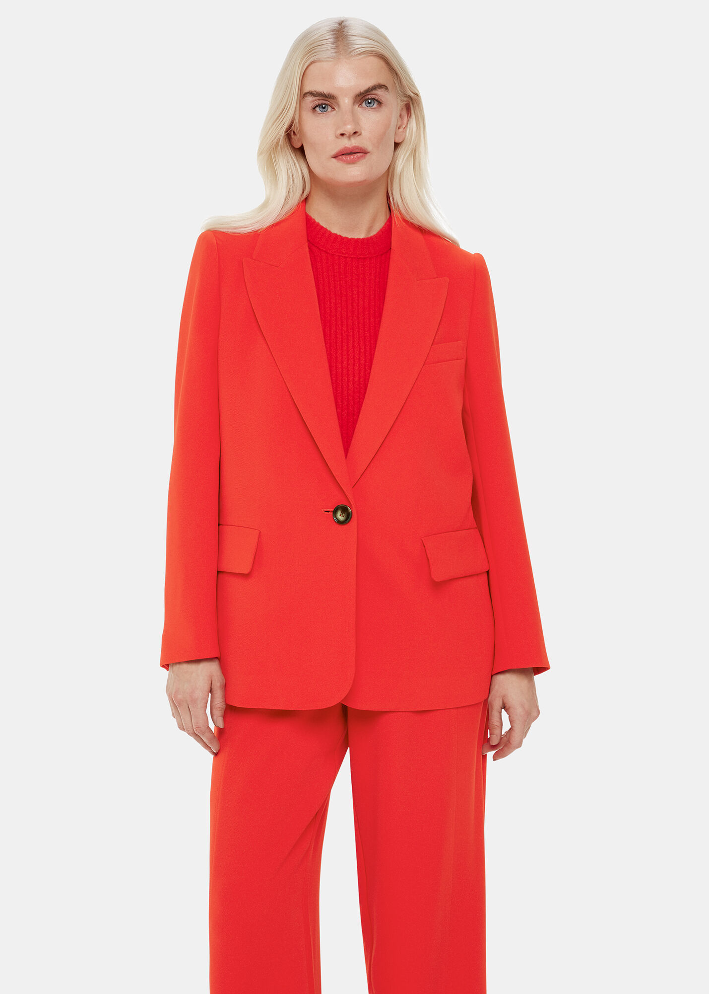 Red outlet petite suit