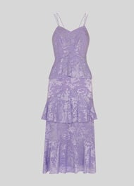 Luisa Satin Devore Dress Lilac