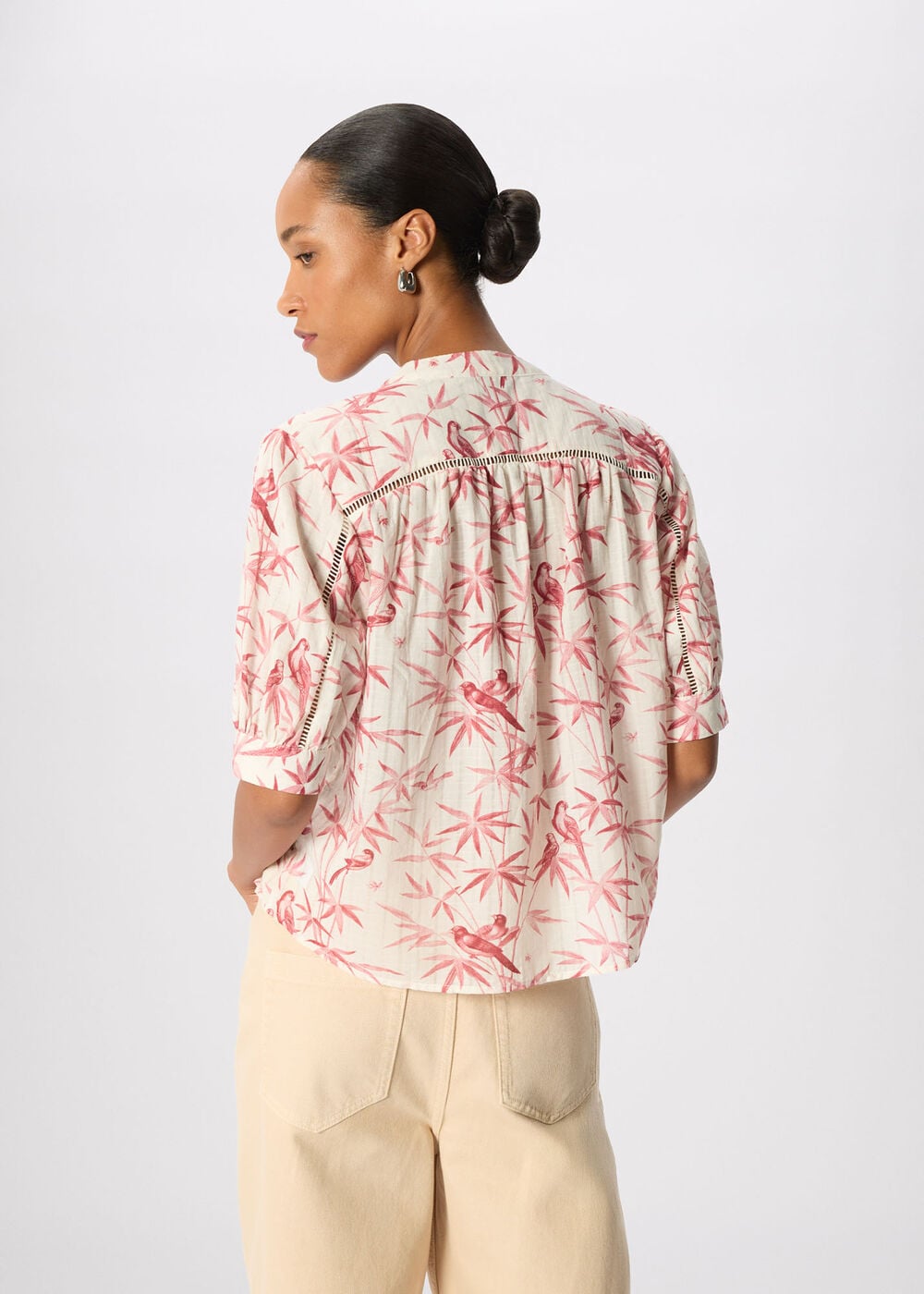 Tropical Bird Textured Shirt