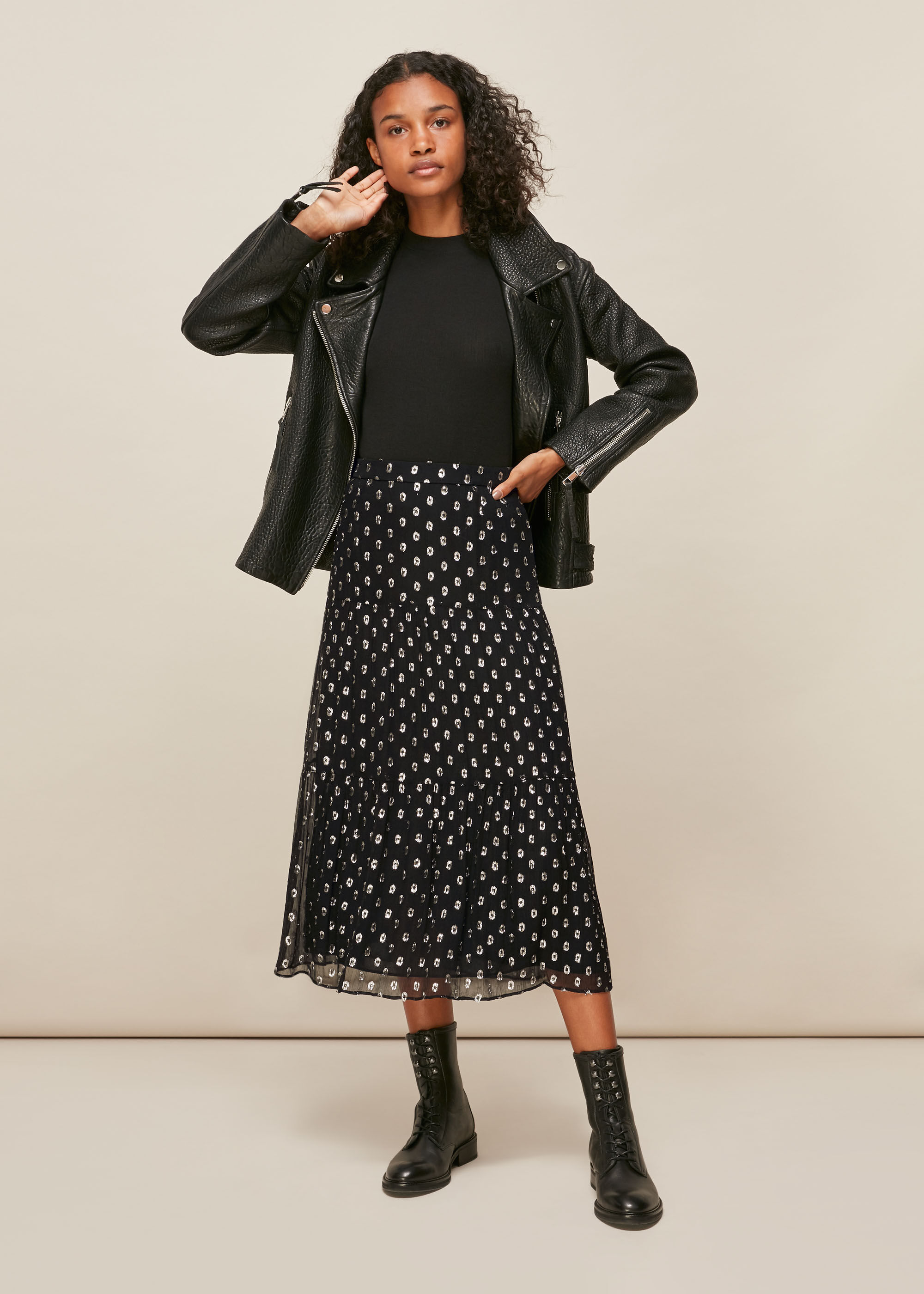 Whistles black velvet skirt best sale