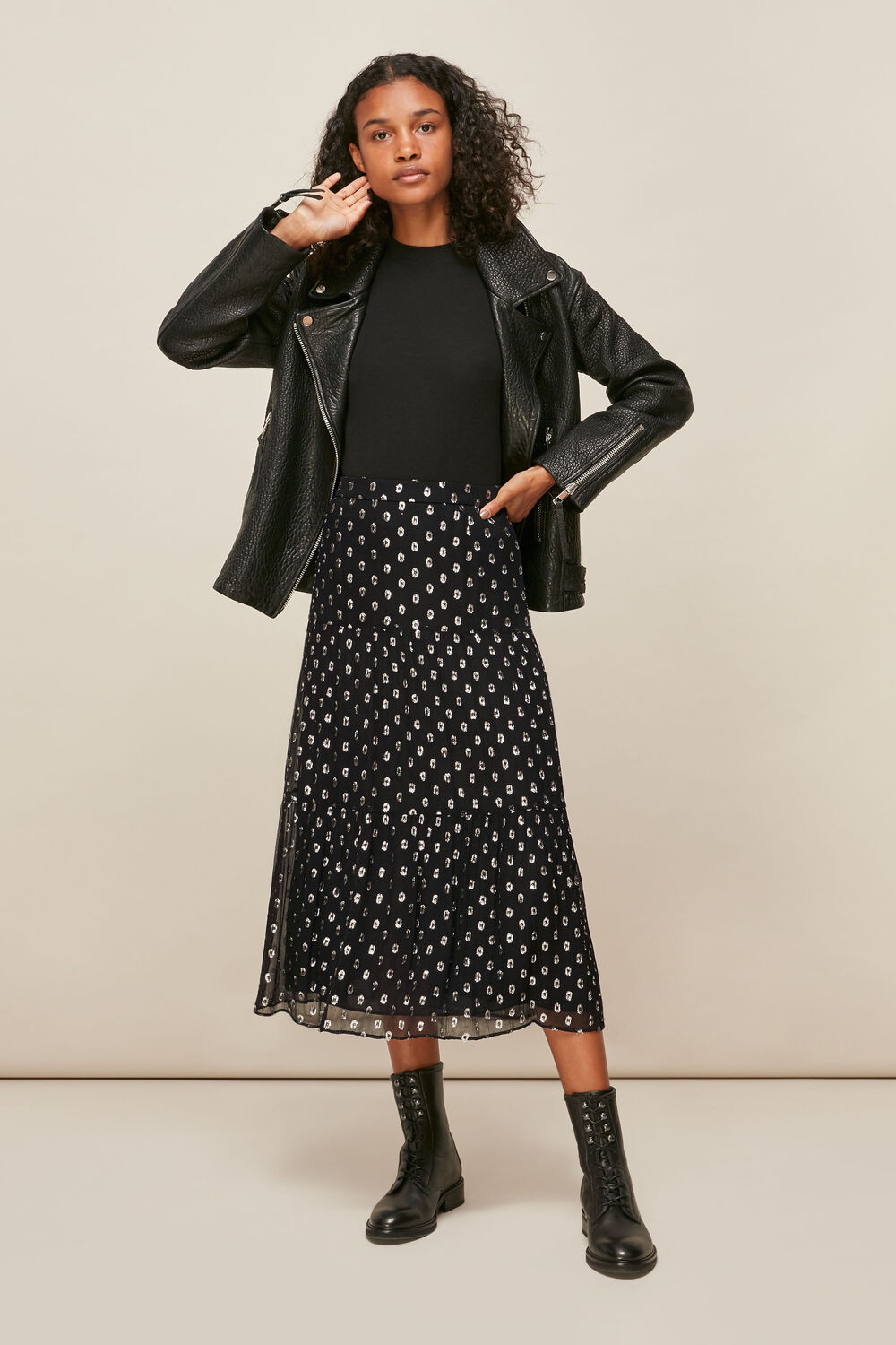 Metallic Dobby Skirt