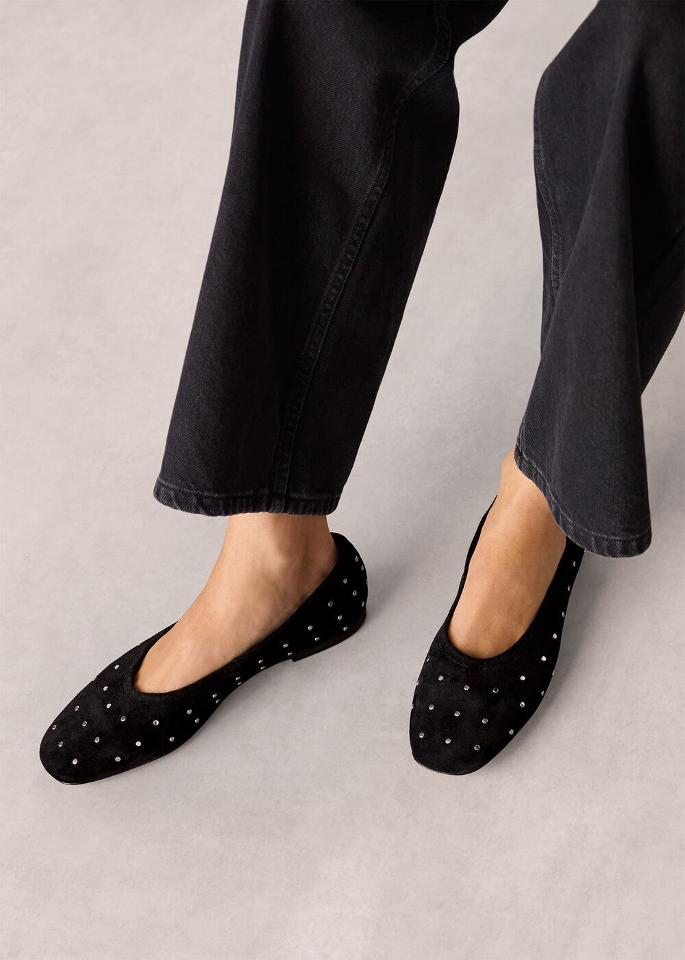 Karina Suede Stud Ballet Pump