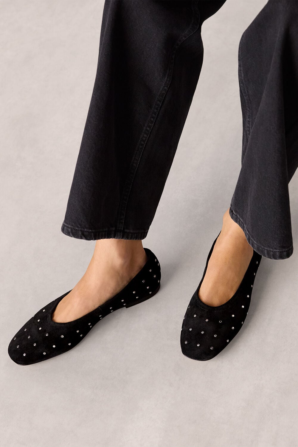 Karina Suede Stud Ballet Pump