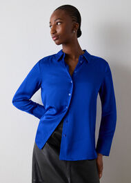 Satin Viscose Collared Shirt
