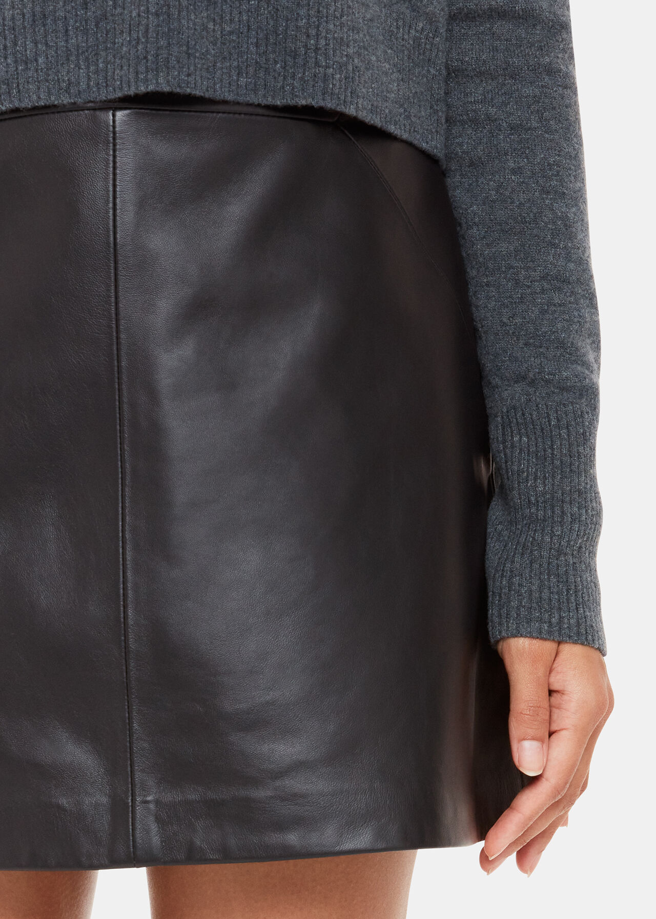 Leather A line Skirt