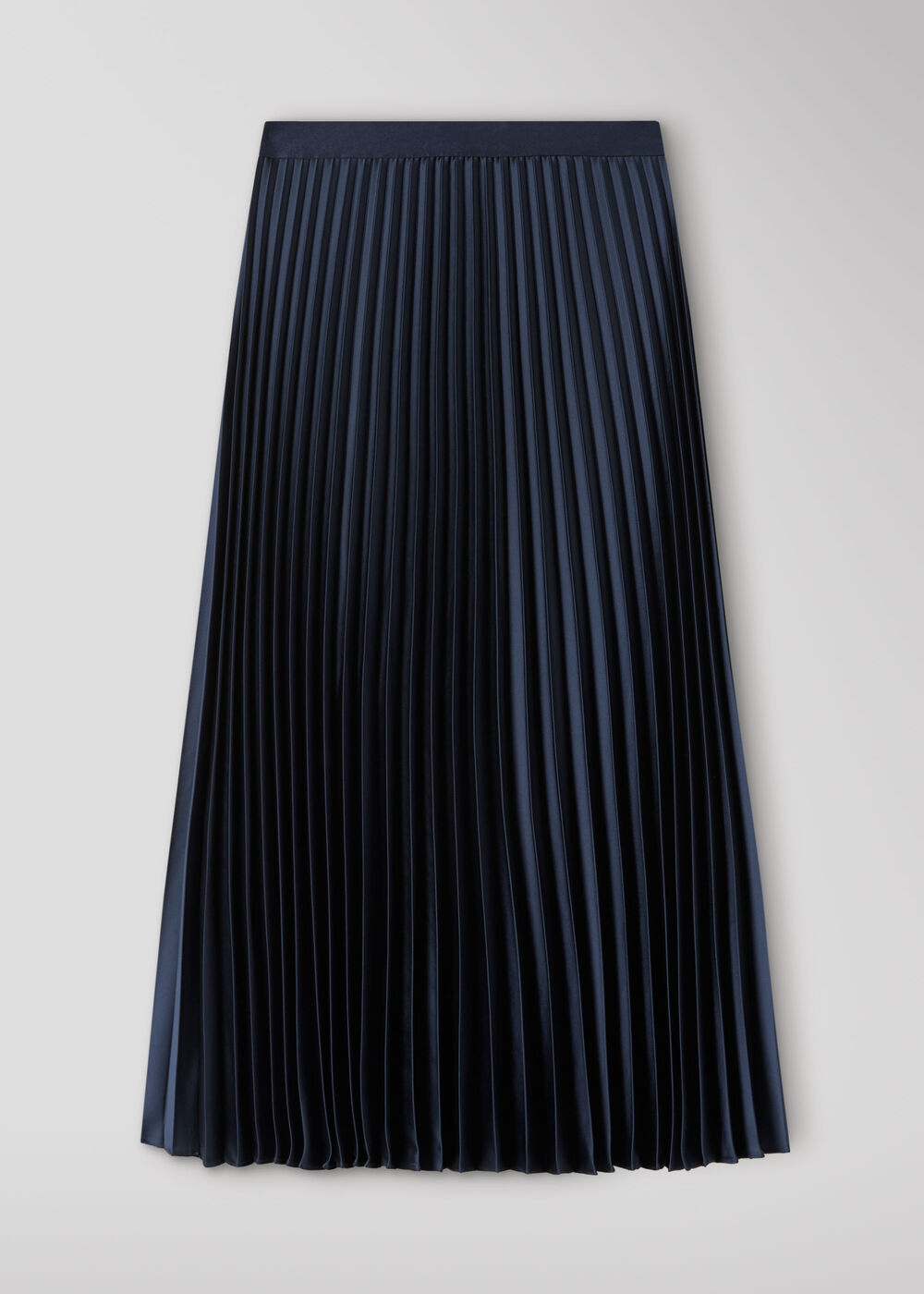 Satin Pleated Midi Skirt