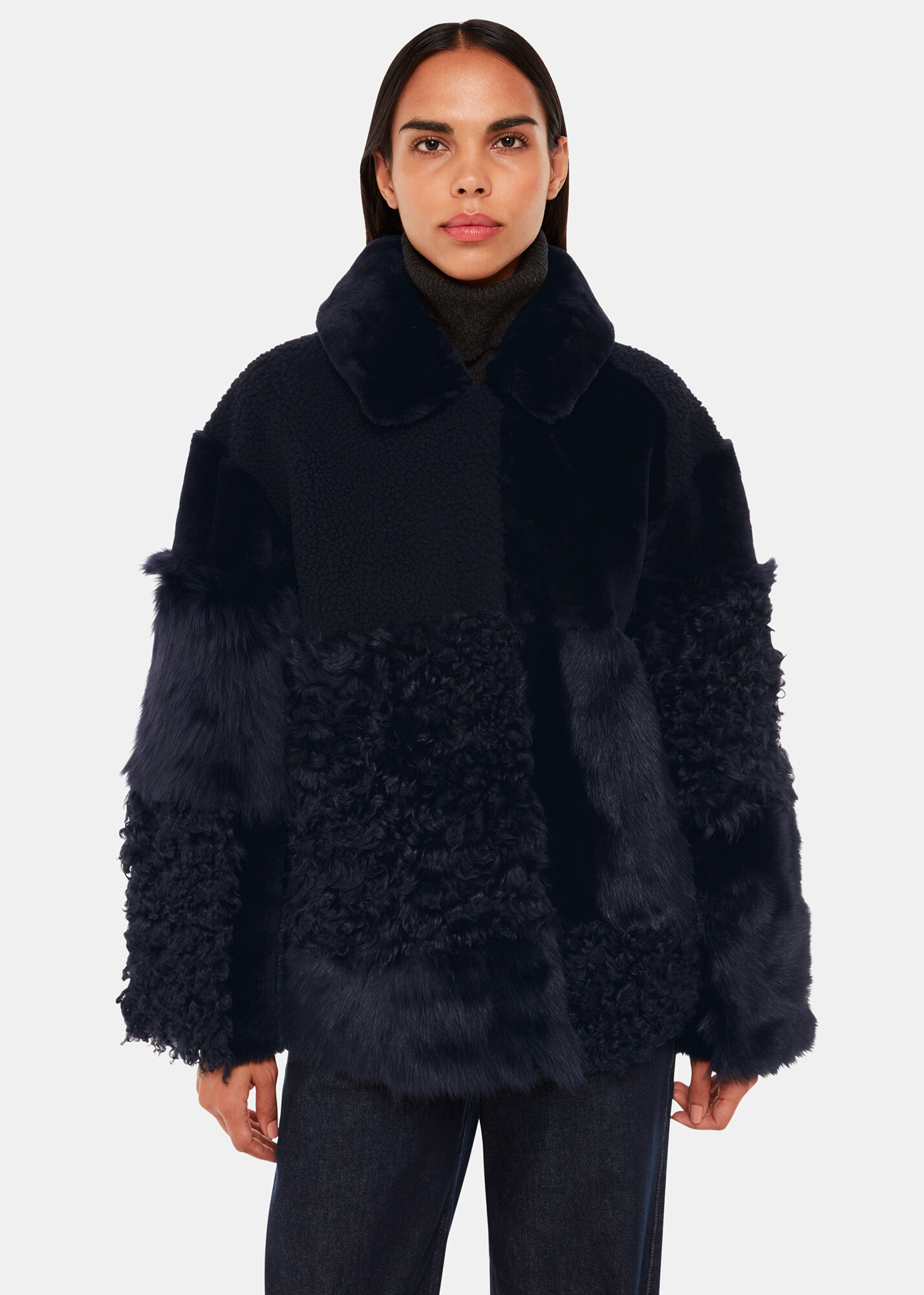 Whistles sheepskin coat top