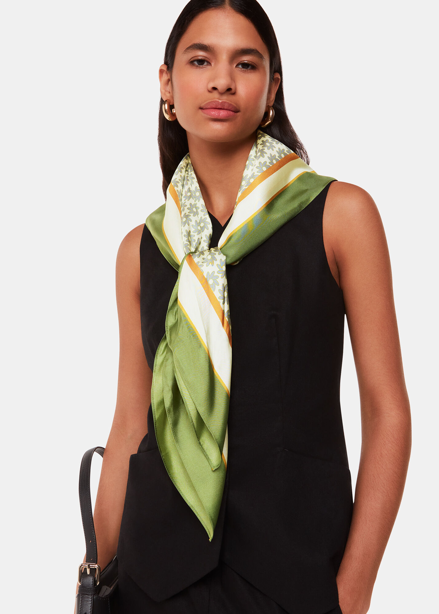Blue/Multi Sahar Buttercup Silk Scarf | WHISTLES | Whistles UK |