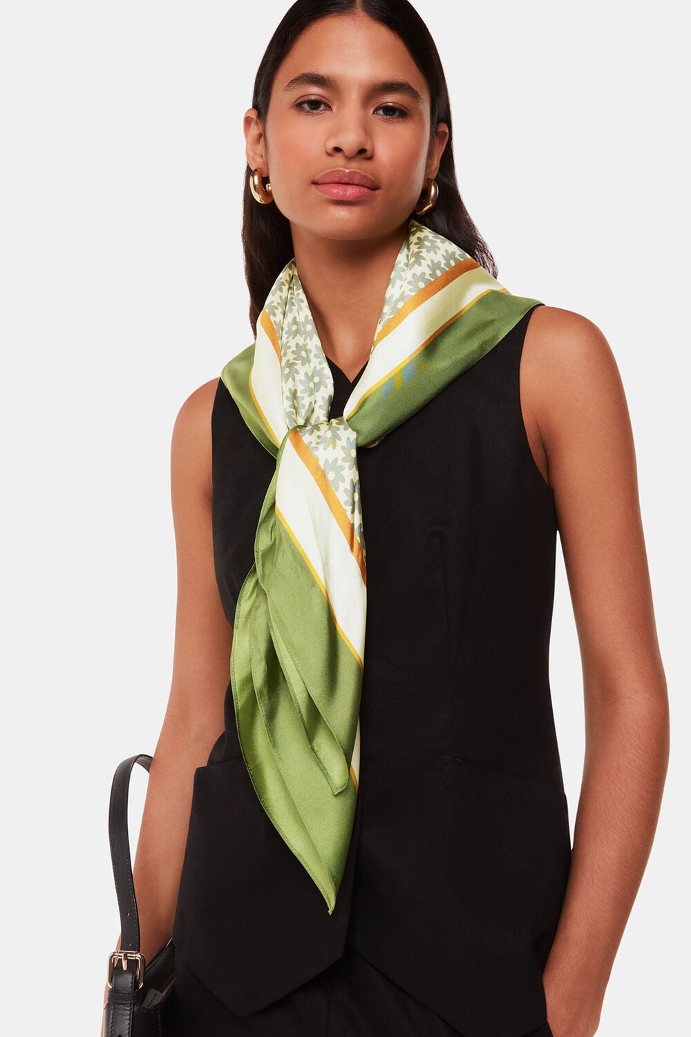 Blue Sahar Buttercup Silk Scarf
