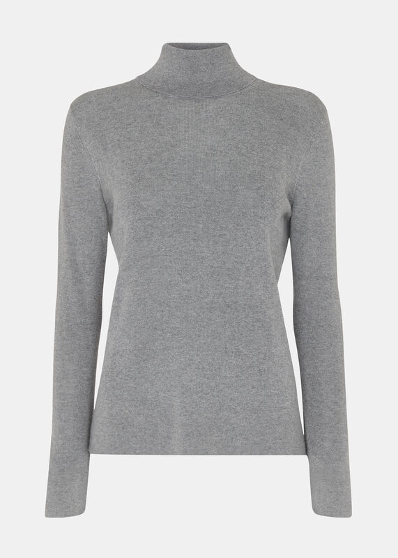 Grey Maja Knitted Polo Neck Knit