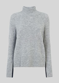 Colour Block Funnel Neck Knit Black/Multi