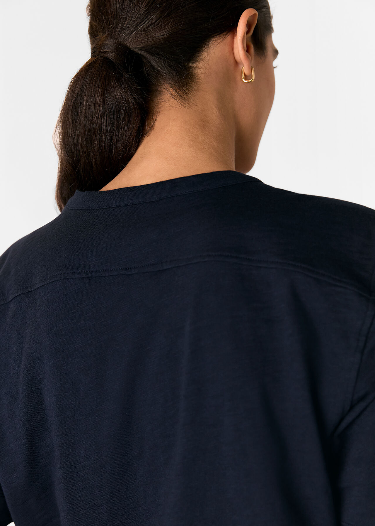 Ella V Neck Button Through Tee