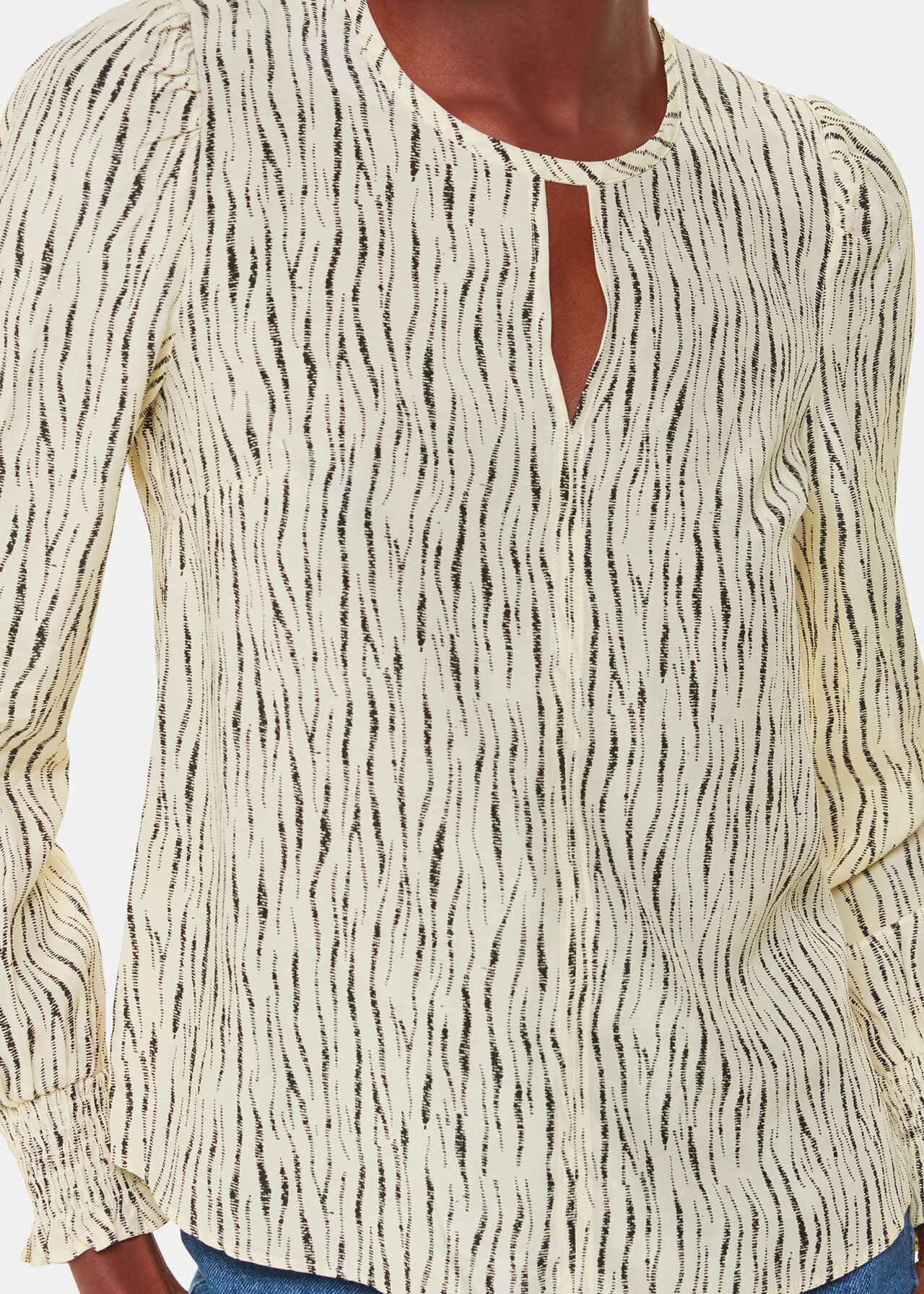 Shibori Stripe Detail Blouse