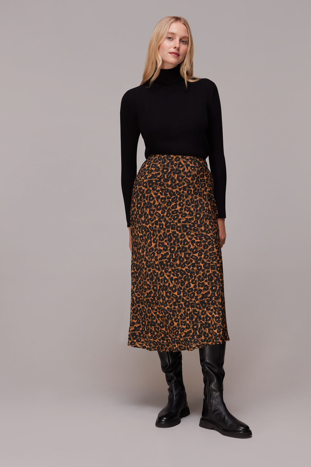 Classic Leopard Bias Cut Skirt
