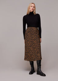 Classic Leopard Bias Cut Skirt