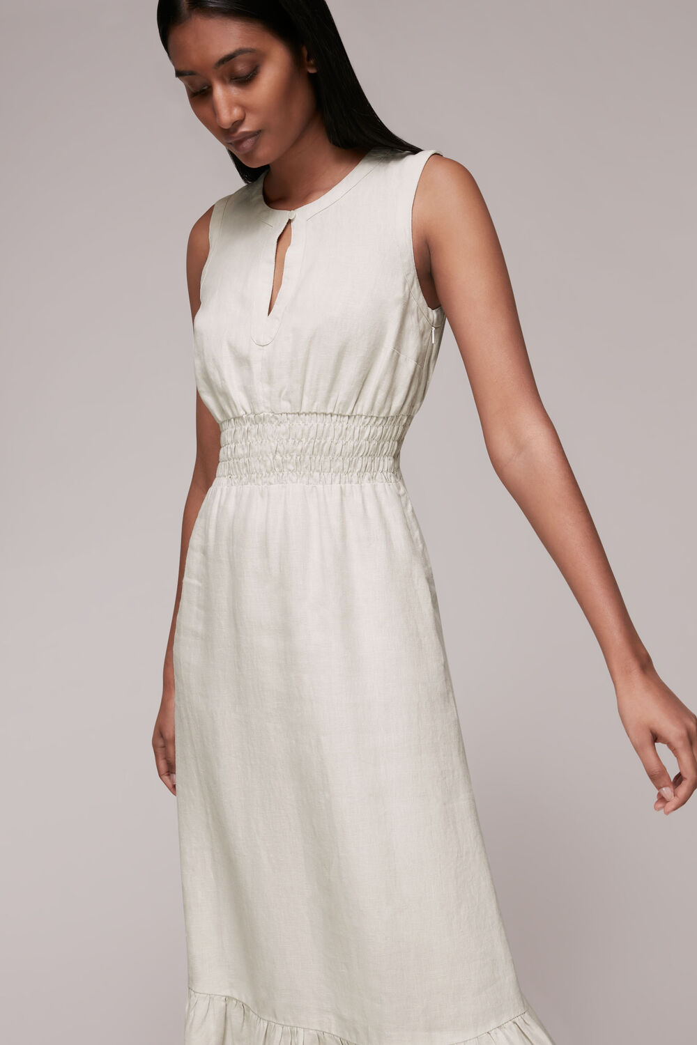 Matilda Smocked Linen Dress