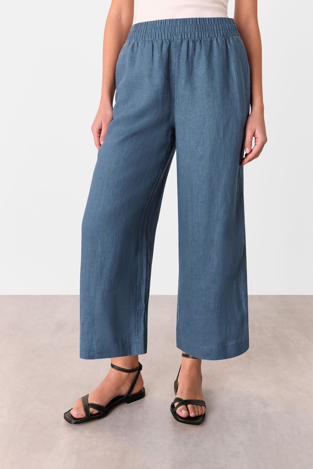 Blue Linen Pocket Trouser