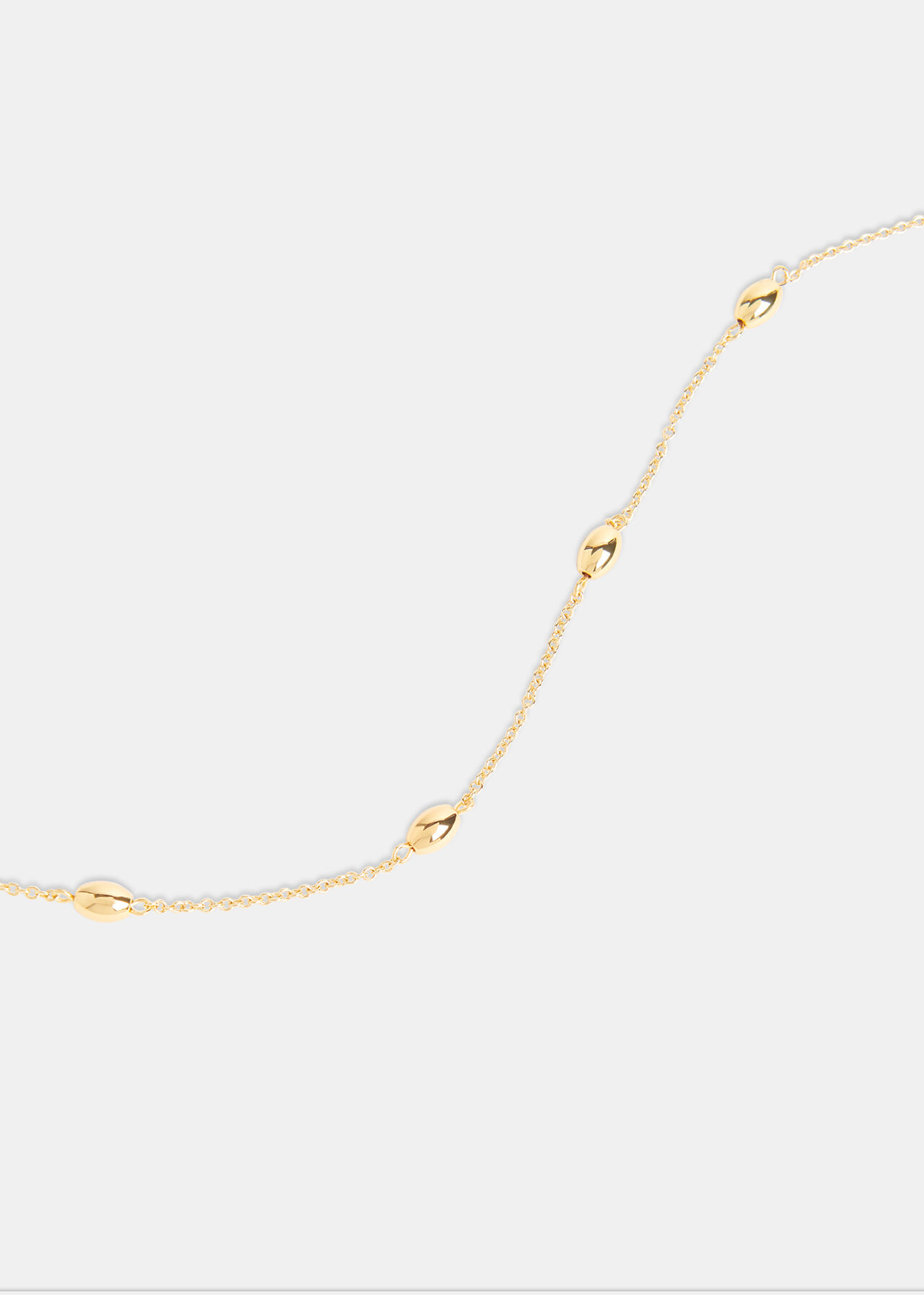 Oval Beaded T Bar Necklace