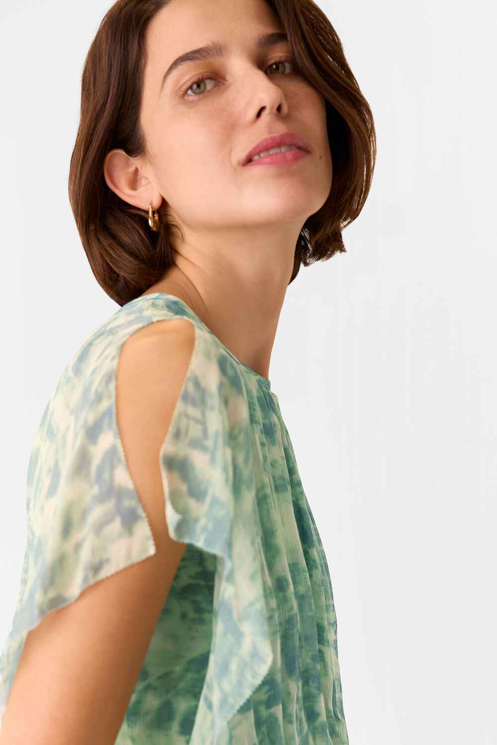Dashed Brush Marks Midi Dress