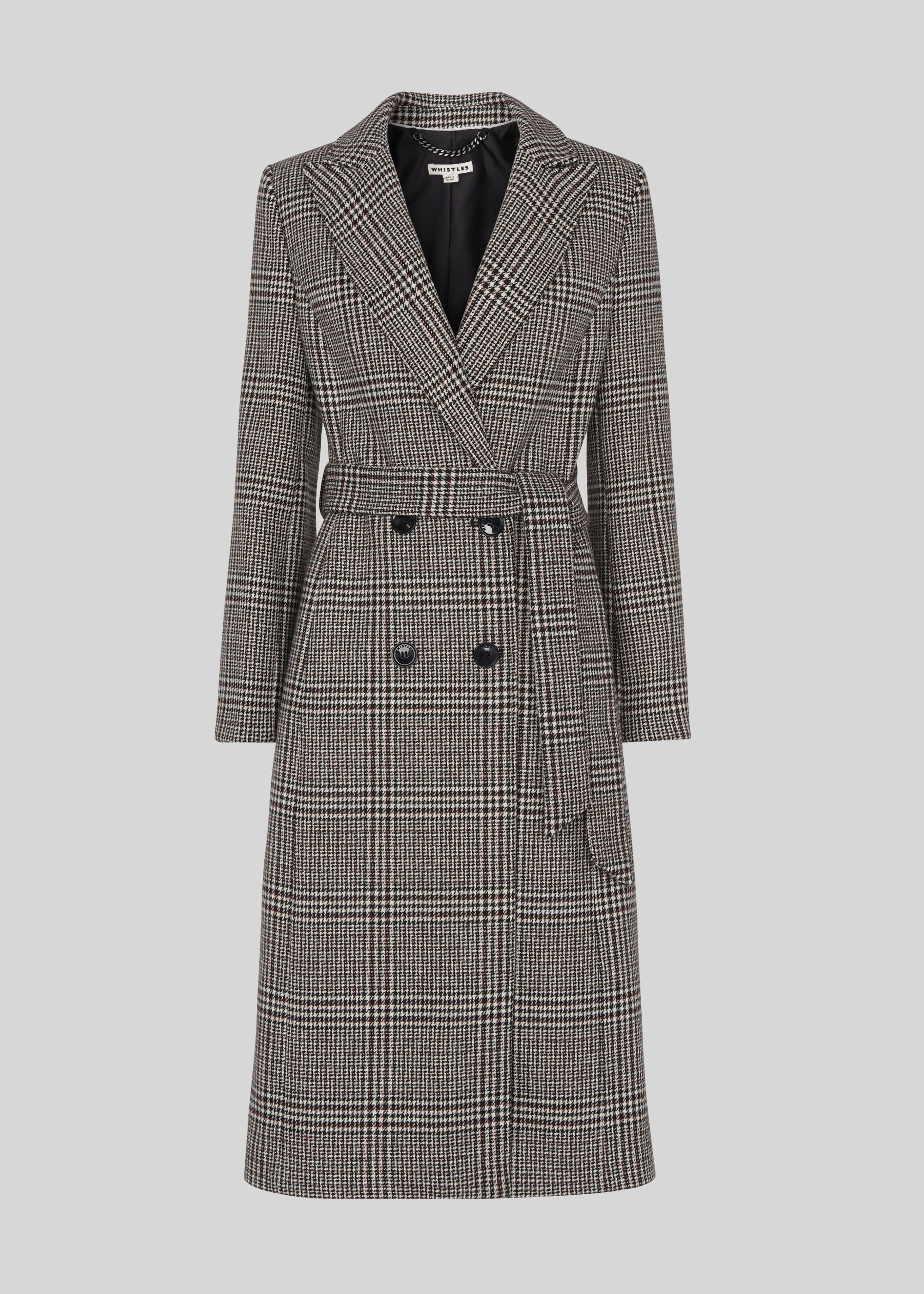 Whistles penelope top belted check coat