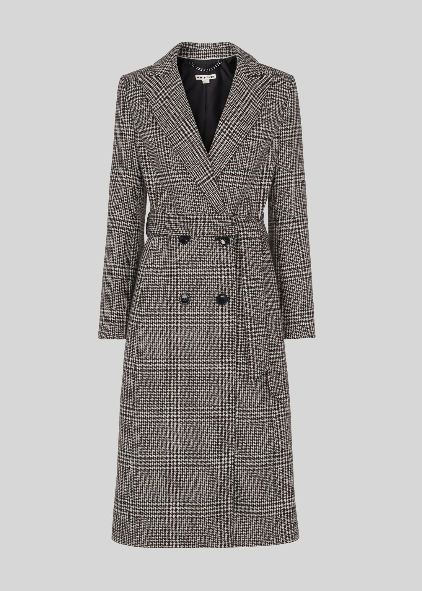 Multicolour Penelope Belted Check Coat | WHISTLES