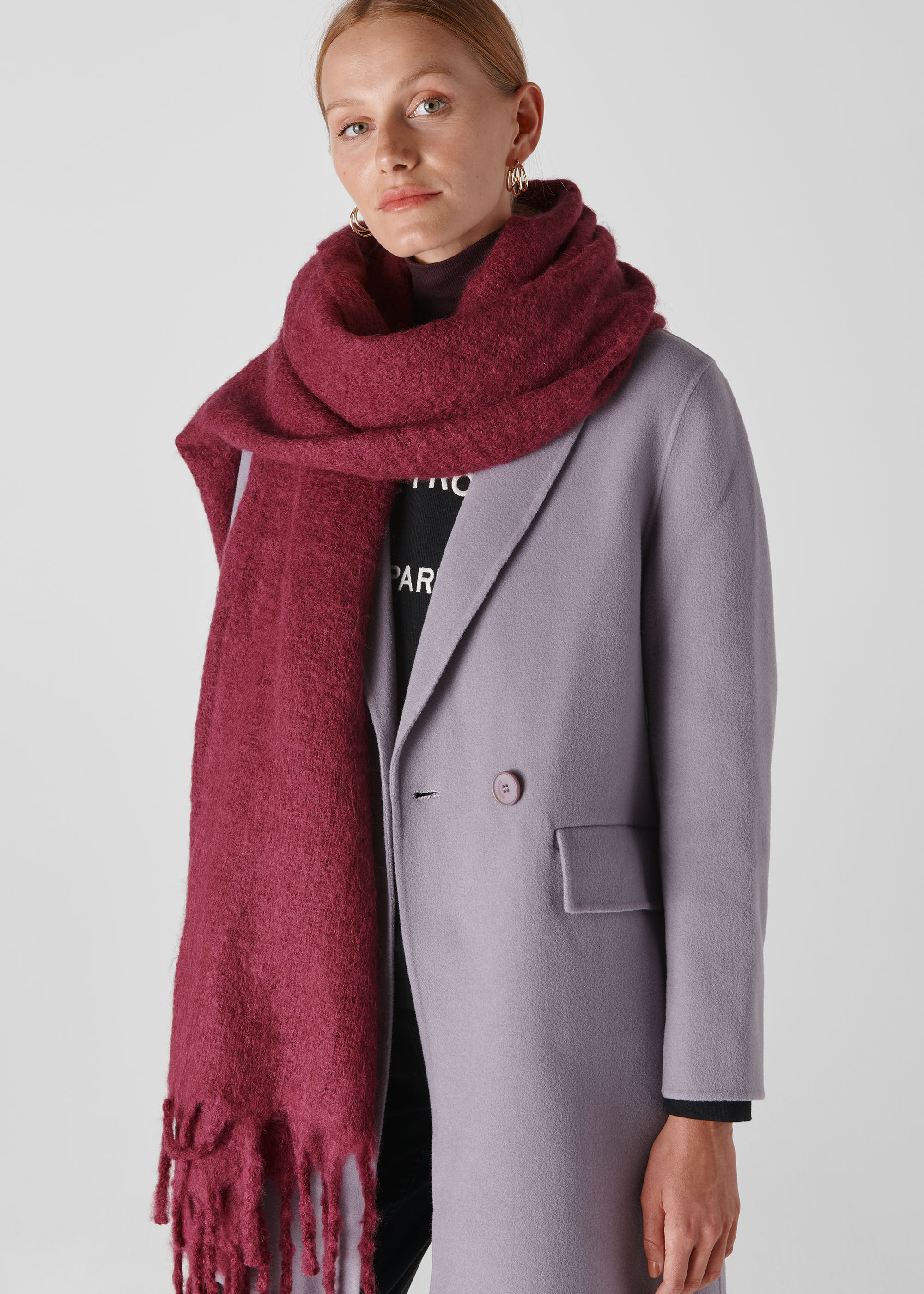Burgundy scarf discount