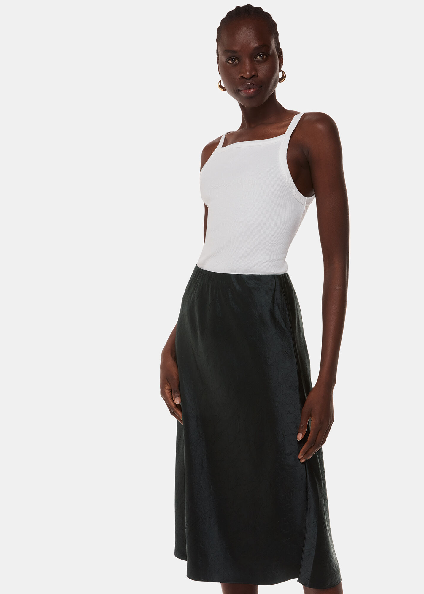 Black label knee length skirt shop