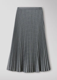 Petite Check Pleated Midi Skirt