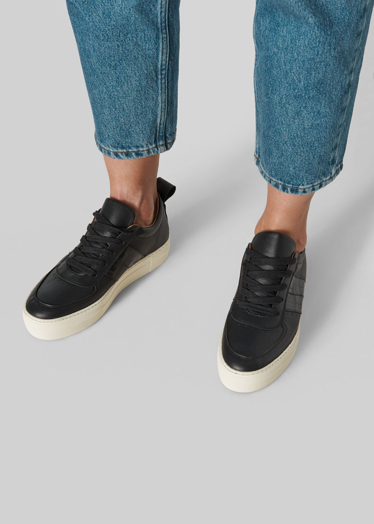 Black Anna Deep Sole Trainer | WHISTLES