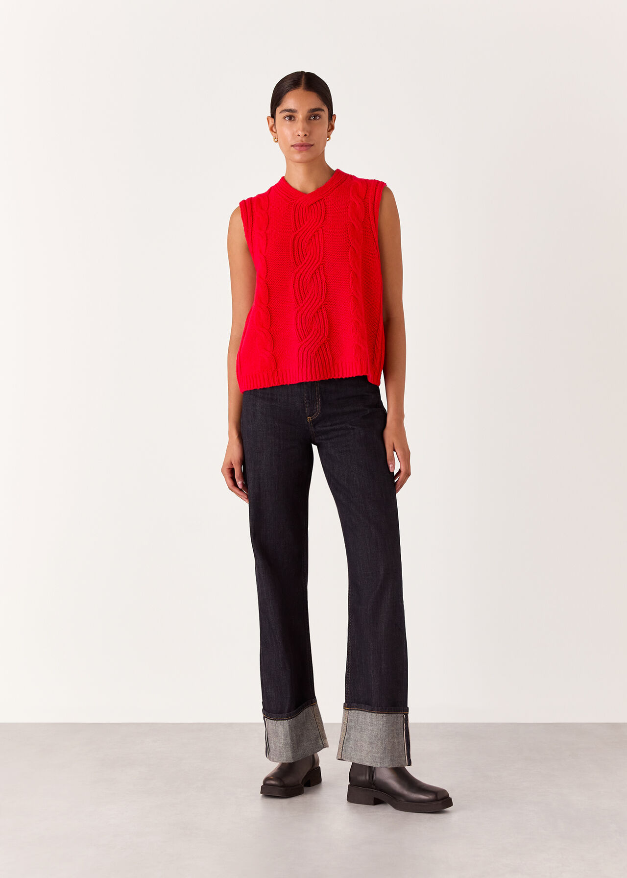 Cable Detail Knitted Tank