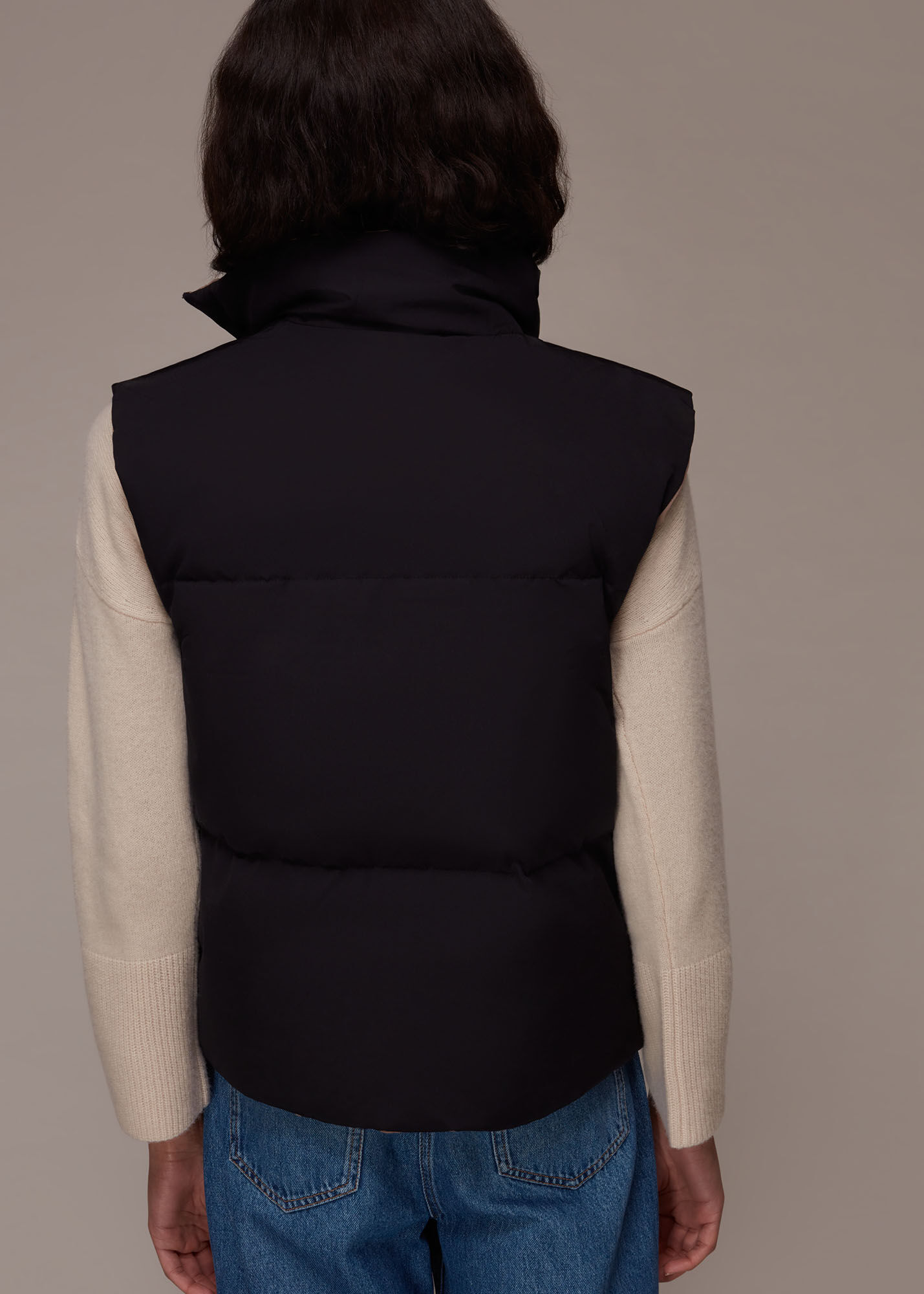 Black Reversible Padded Down Gilet WHISTLES