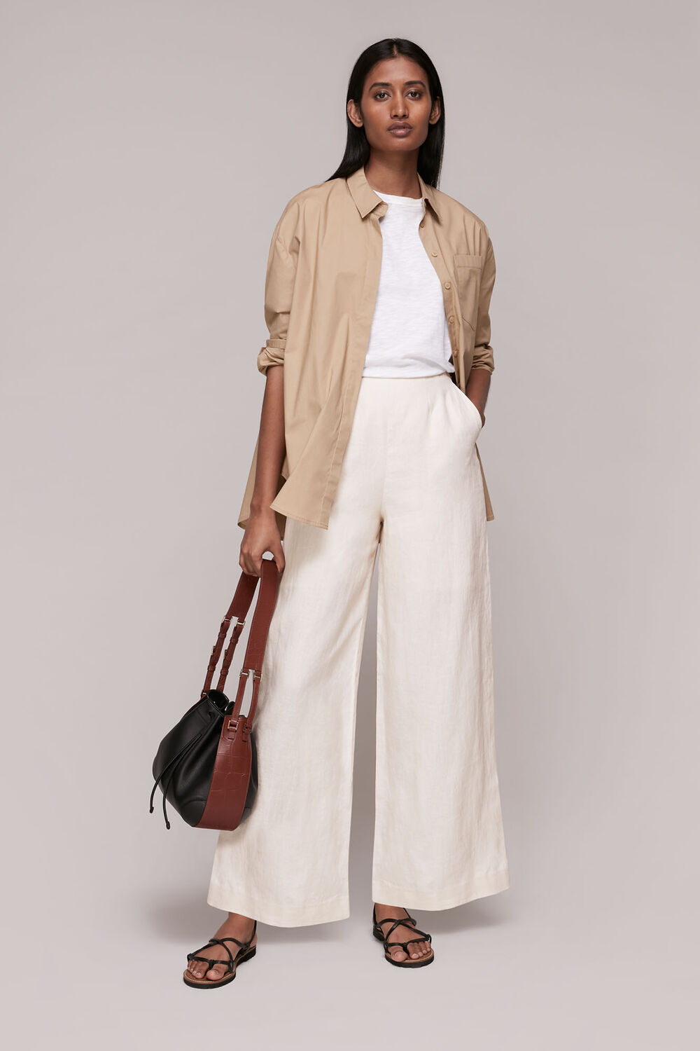Nina Wide Leg Linen Trouser