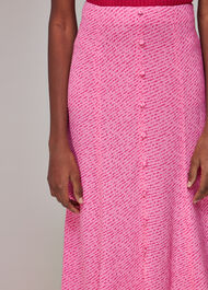 Diagonal Fleck Button Skirt