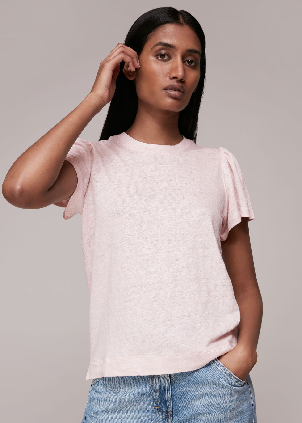 Linen Sleeve Detail Tee