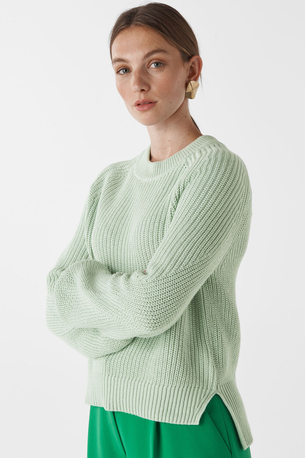 Fashion Detail Cotton Knit Mint