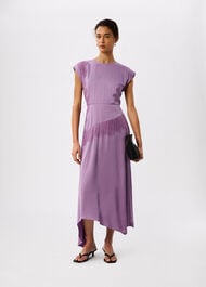 Lace Insert Asymmetric Dress