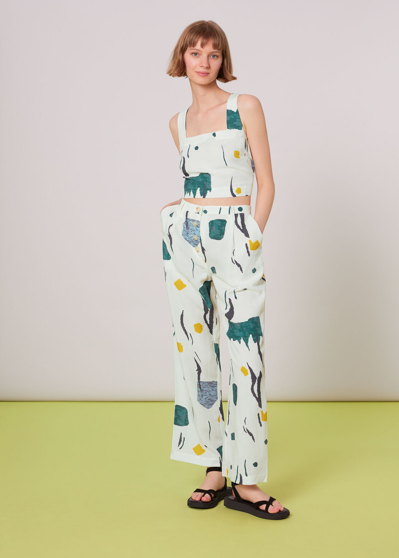 Aida Abstract Print Trousers