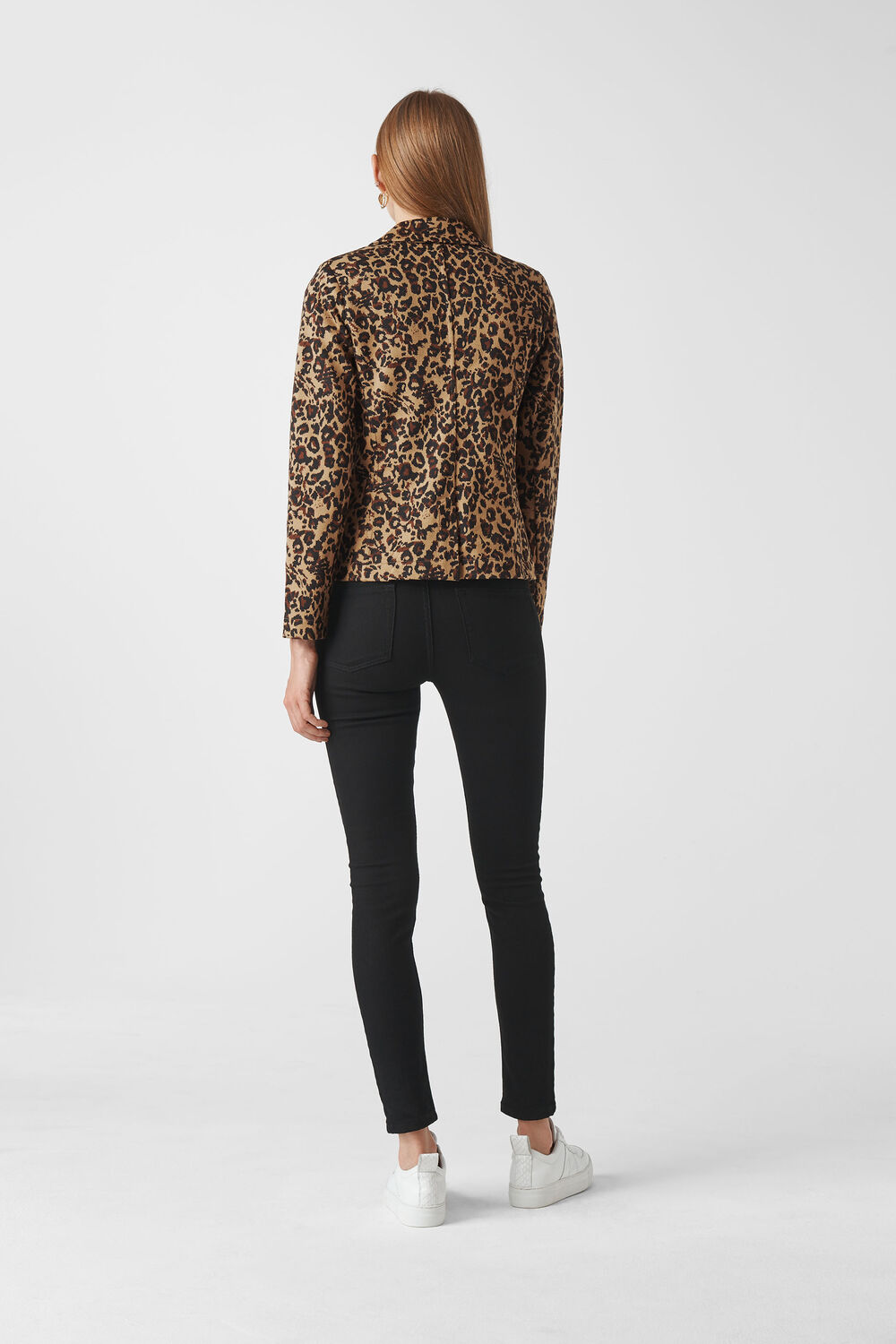 Animal Jacquard Jersey Jacket Leopard Print