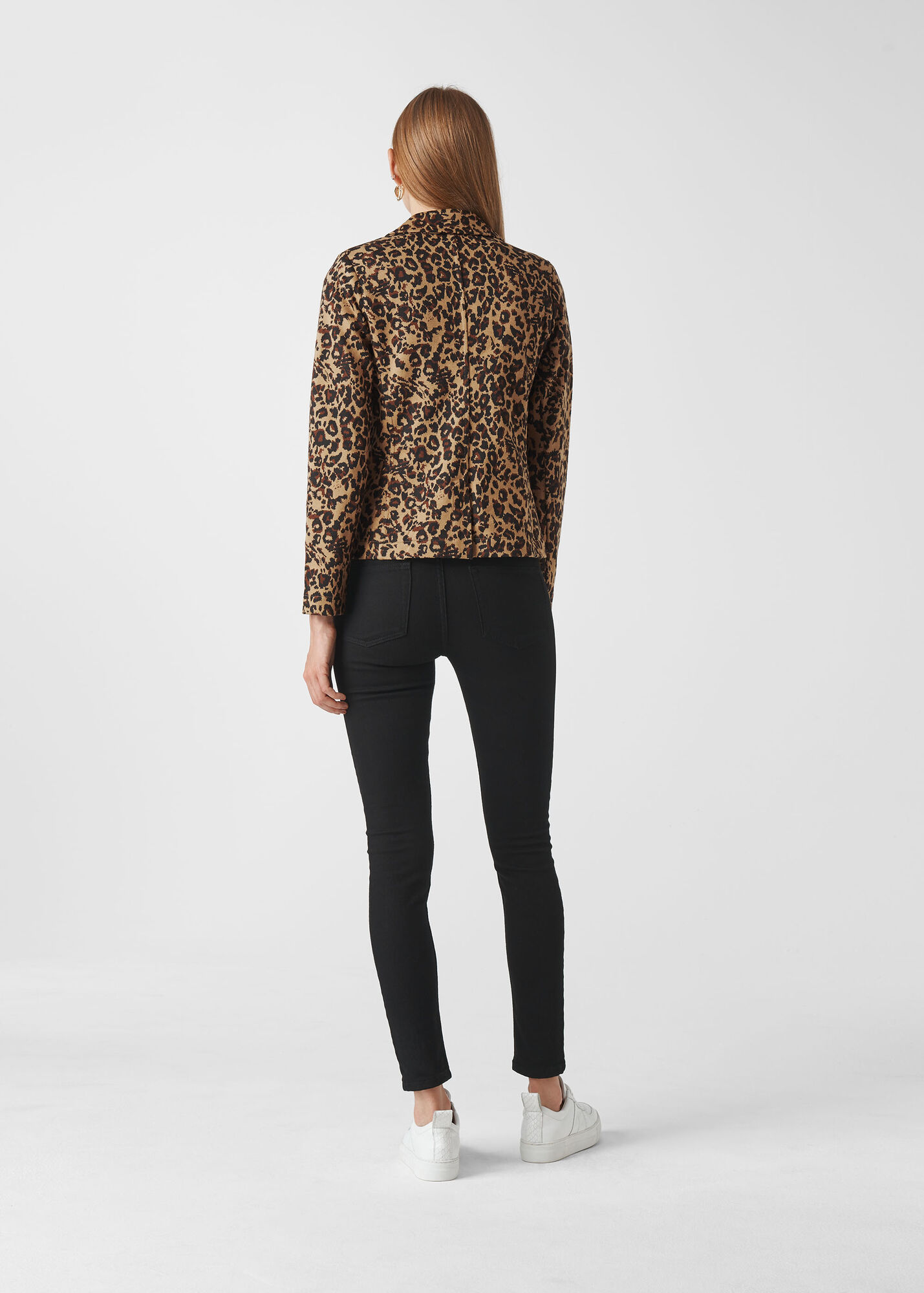 Leopard Print Animal Jacquard Jersey Jacket WHISTLES Whistles UK